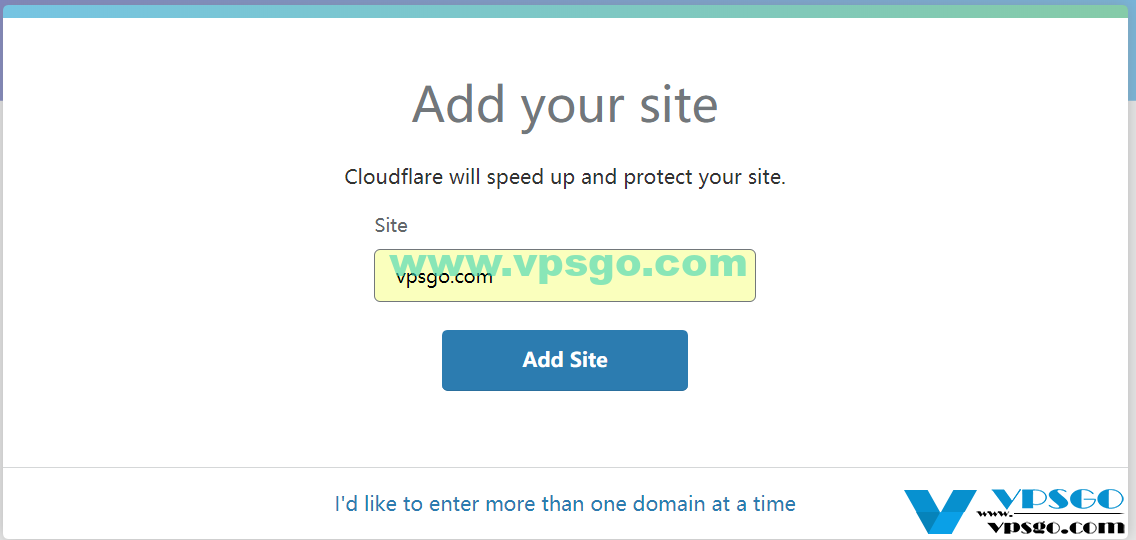 Cloudflare输入site