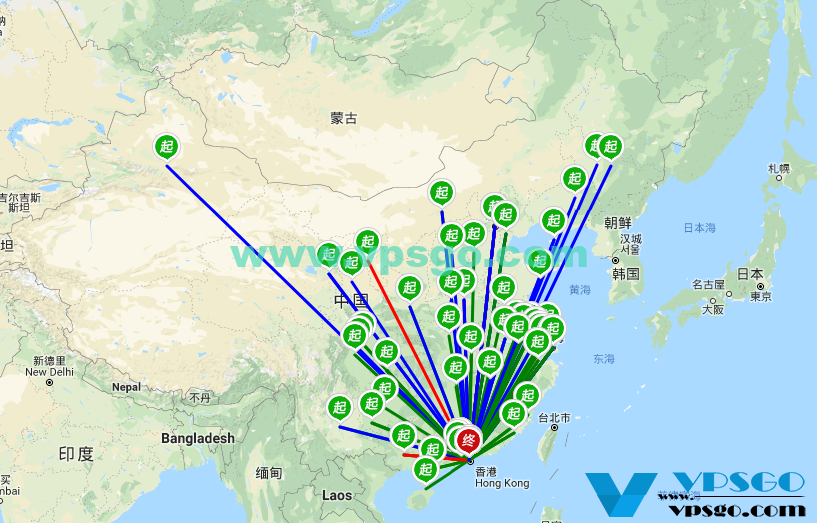 腾讯云香港VPS线路图