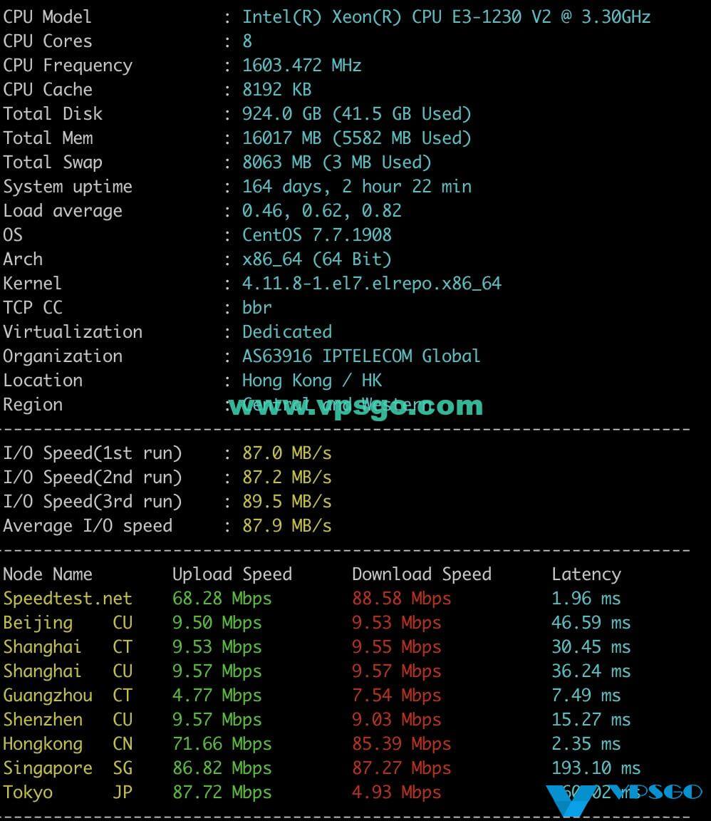 GigsGigsCloud香港CN2 GIA VPS整体测评