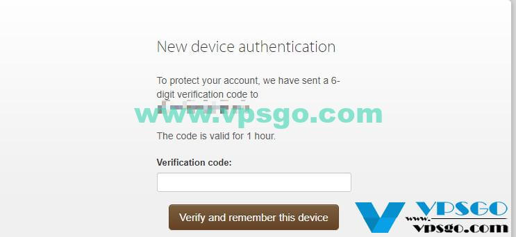 搬瓦工New device authentication