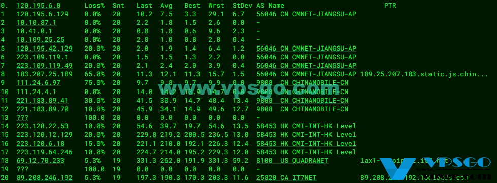 搬瓦工DC9机房路由测试